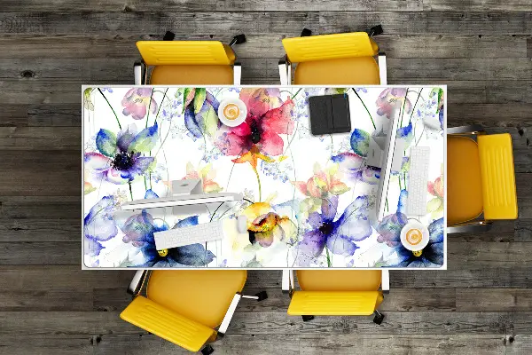 Schreibtisch Unterlegmatte Feldblumen