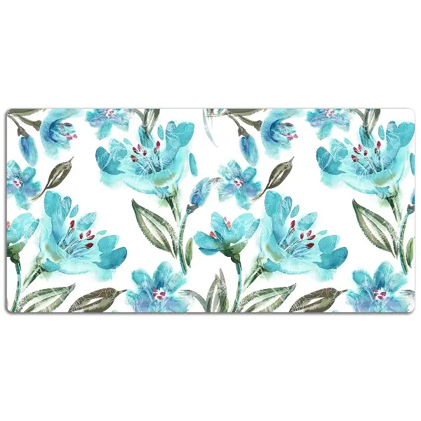 Schreibtisch Unterlegmatte Türkisblumen