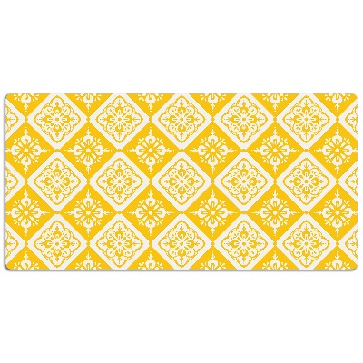 Schreibtisch Unterlegmatte Gelb-Weiß-Muster