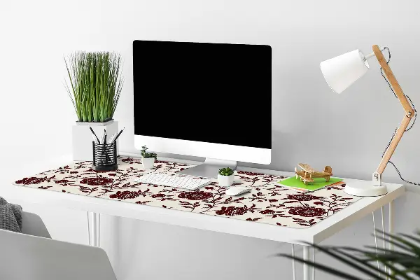 Büro-Schreibtischmatte Burgunder Blumen