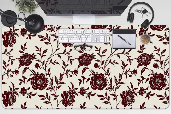 Büro-Schreibtischmatte Burgunder Blumen