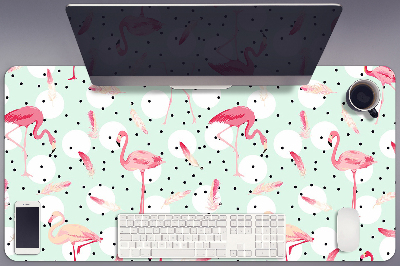 Büro-Schreibtischmatte Flamingos und Punkte