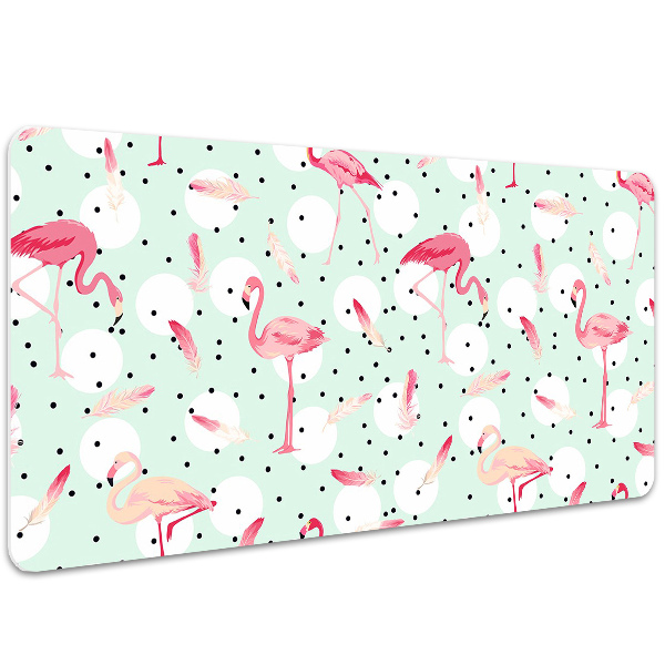 Büro-Schreibtischmatte Flamingos und Punkte