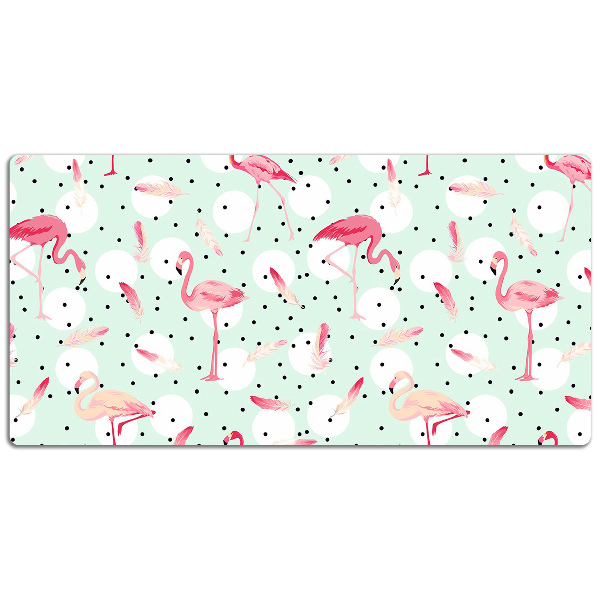 Büro-Schreibtischmatte Flamingos und Punkte
