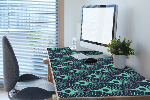 Büro-Schreibtischmatte Neonblau