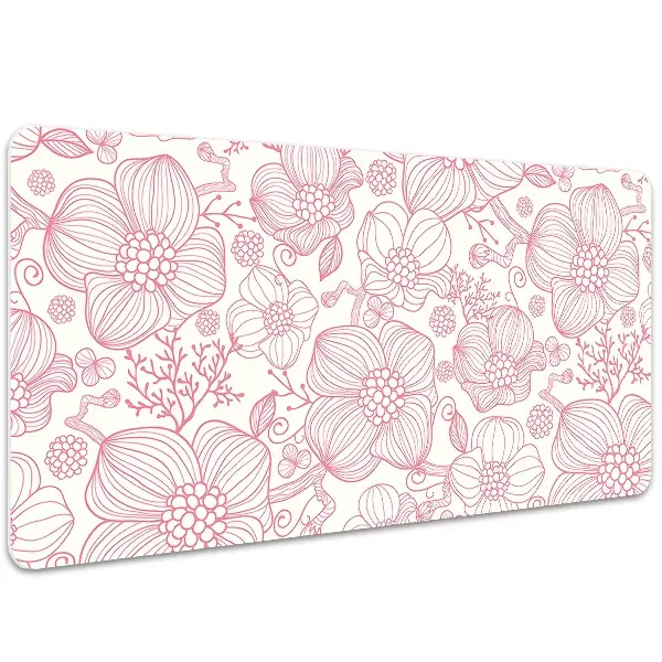 PVC Schreibtischmatte Blumenrisslinie.