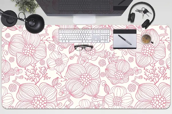 PVC Schreibtischmatte Blumenrisslinie.