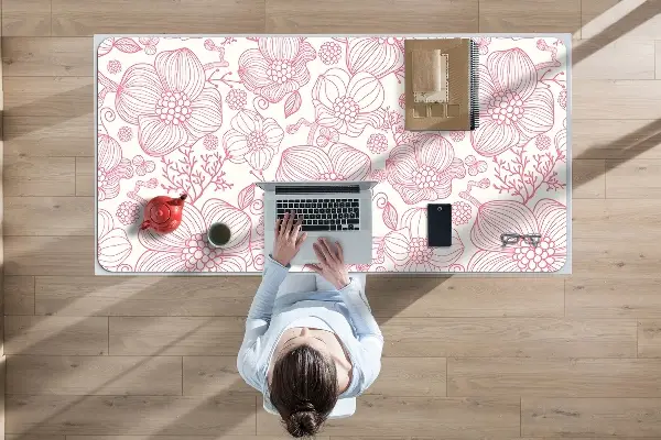 PVC Schreibtischmatte Blumenrisslinie.