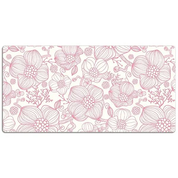 PVC Schreibtischmatte Blumenrisslinie.