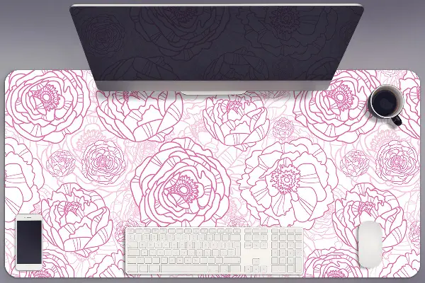 PVC Schreibtischmatte Pinke Blumen
