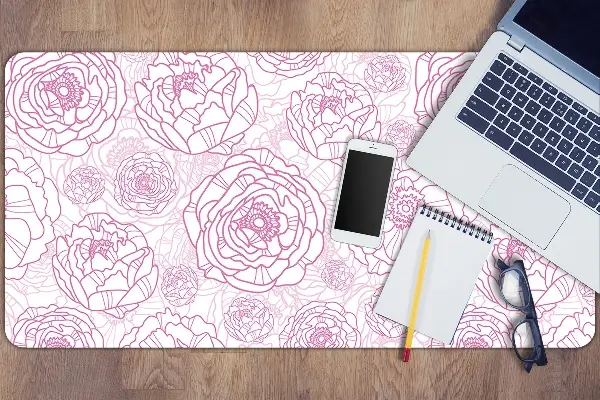 PVC Schreibtischmatte Pinke Blumen