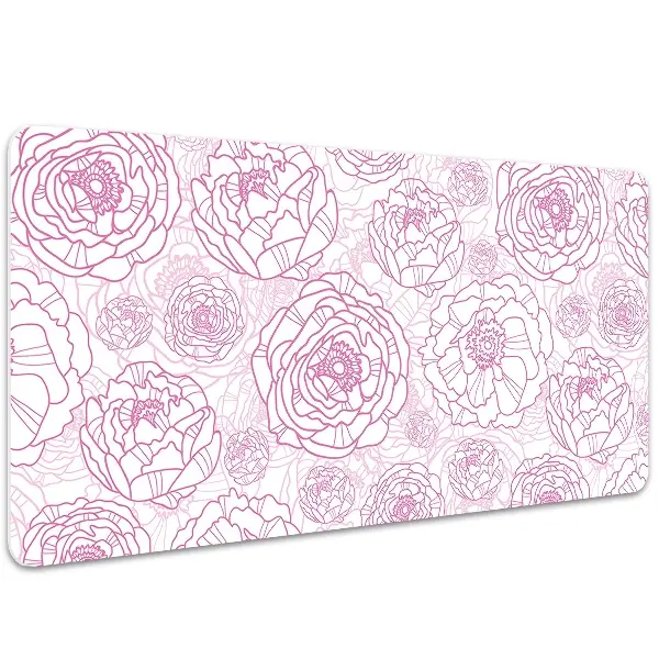 PVC Schreibtischmatte Pinke Blumen