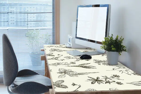 PVC Schreibtischmatte Skizzierte Blumen