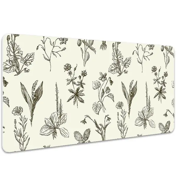 PVC Schreibtischmatte Skizzierte Blumen
