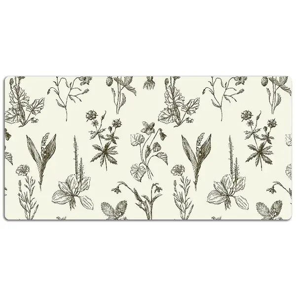 PVC Schreibtischmatte Skizzierte Blumen