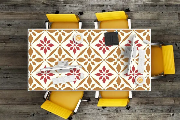 Schreibtisch Unterlegmatte Blumenmuster