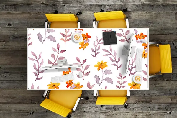 PVC Schreibtischmatte Lackierte Blumen