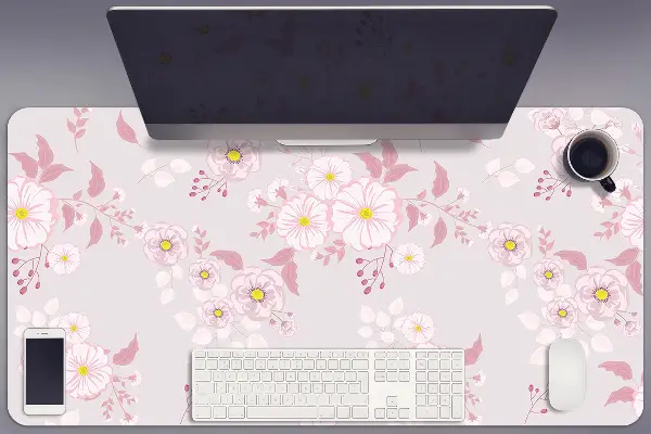 Schreibtischunterlage Kleine rosa Blumen