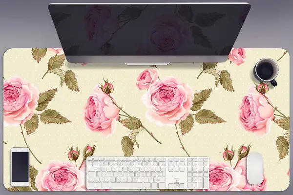 PVC Schreibtischmatte Englische Rosen