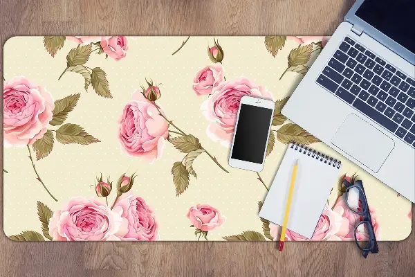 PVC Schreibtischmatte Englische Rosen