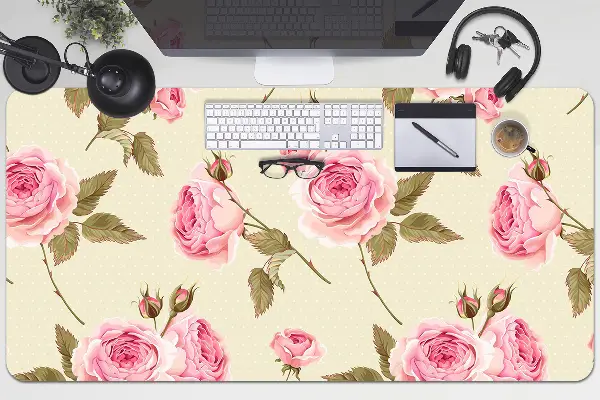 PVC Schreibtischmatte Englische Rosen
