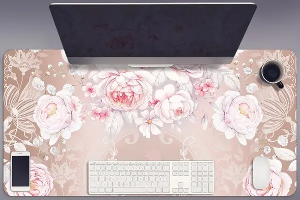 Schreibtischunterlage Weiße Rosen