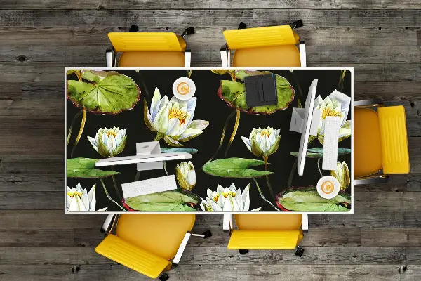 PVC Schreibtischmatte Lotus-Blumen