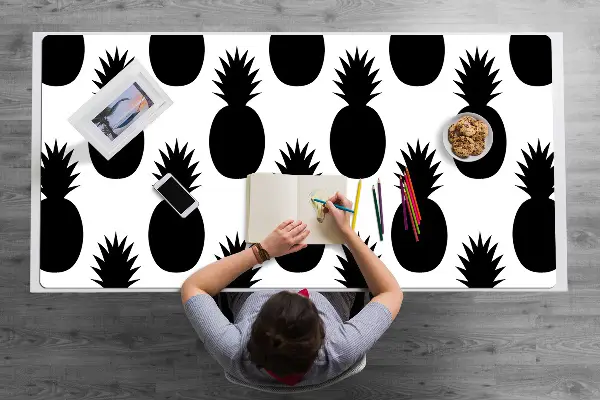 PVC Schreibtischmatte Schwarze Ananas