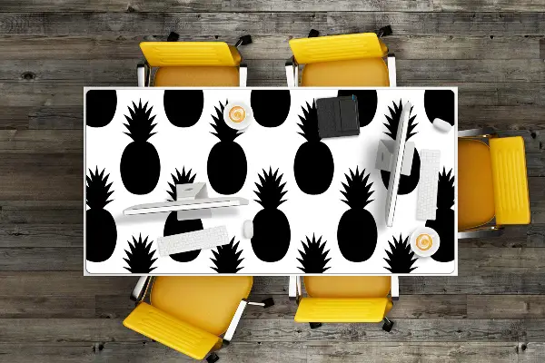 PVC Schreibtischmatte Schwarze Ananas