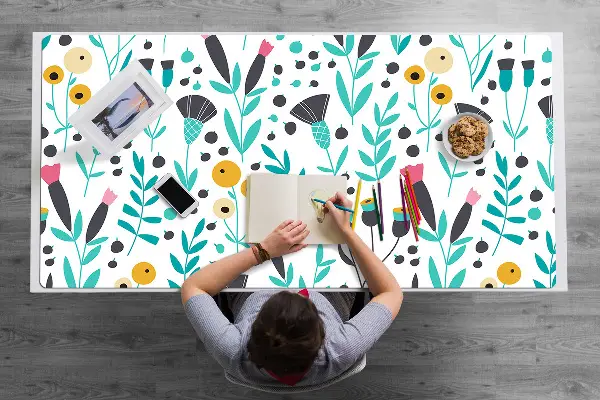 Schreibtisch Unterlegmatte Skandinavische Blumen