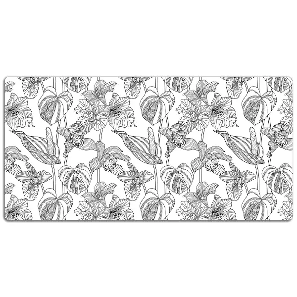 PVC Schreibtischmatte Blumenkonturen