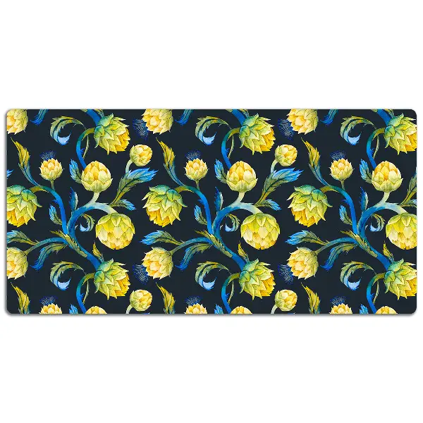 PVC Schreibtischmatte Artischockenblumen.