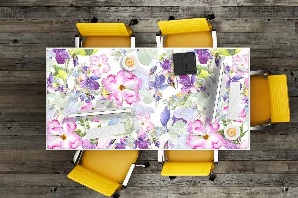 Schreibtisch Unterlegmatte Lilane Blumen