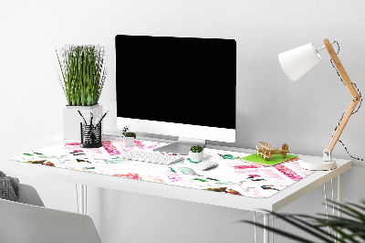 Büro-Schreibtischmatte Floral Chevron