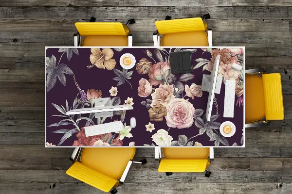 PVC Schreibtischmatte Gartenblumen