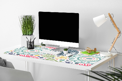 Büro-Schreibtischmatte Farbenfrohe Blumen