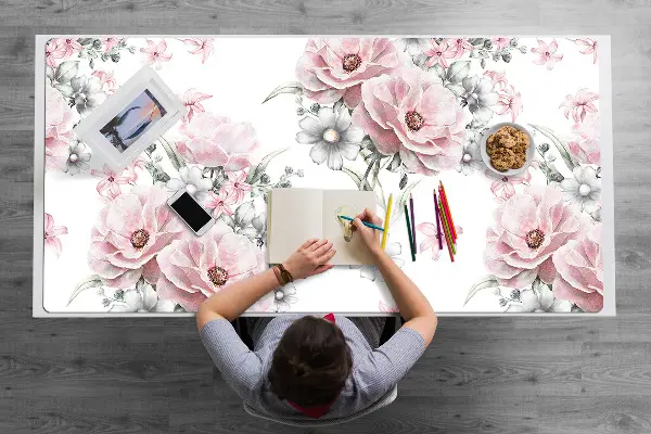 Schreibtisch Unterlegmatte Blumen