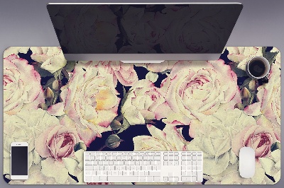 Schreibtischunterlage Weiße Rosen
