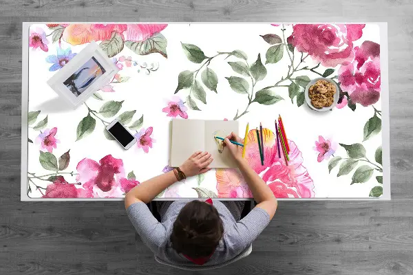 PVC Schreibtischmatte Aquarellrosen