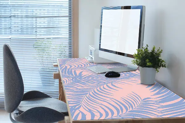 Büro-Schreibtischmatte Blaue Blätter