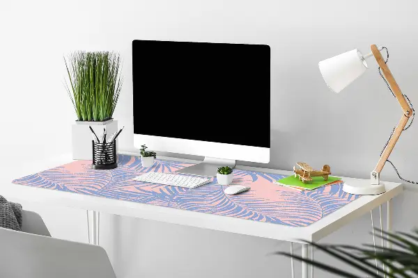 Büro-Schreibtischmatte Blaue Blätter