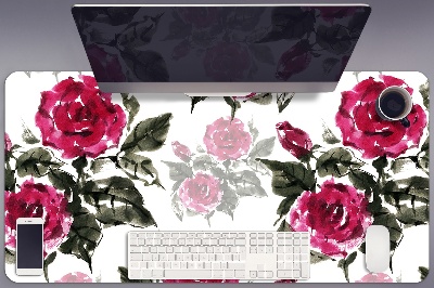 Büro-Schreibtischmatte Gemalte Rosen