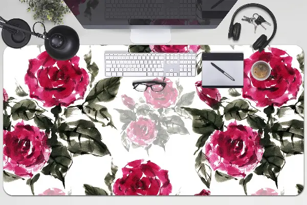 Büro-Schreibtischmatte Gemalte Rosen