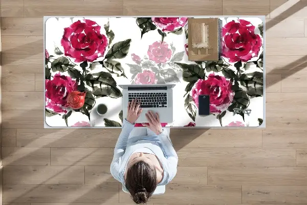 Büro-Schreibtischmatte Gemalte Rosen