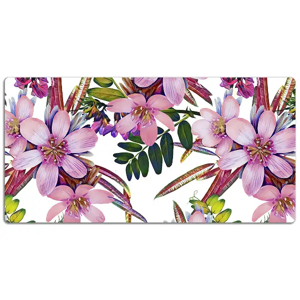 Schreibtischunterlage Pinke Blumen