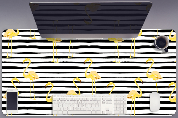 PVC Schreibtischmatte Goldene Flamingos