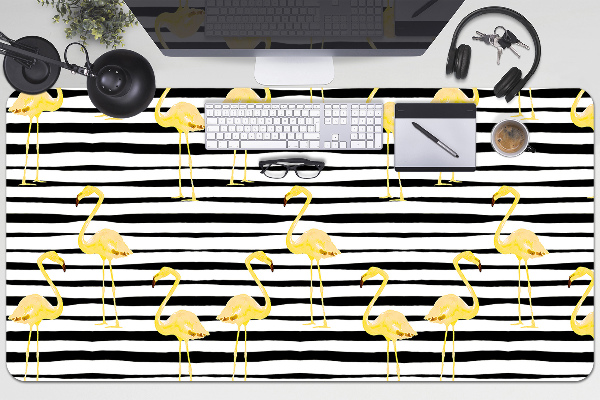 PVC Schreibtischmatte Goldene Flamingos