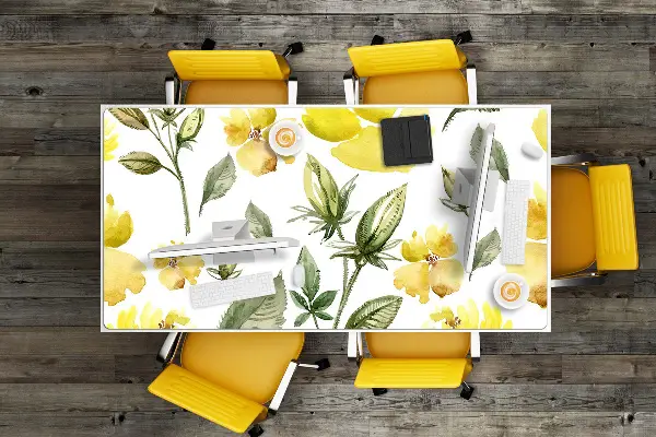 Schreibtisch Unterlegmatte Gelbe Blumen