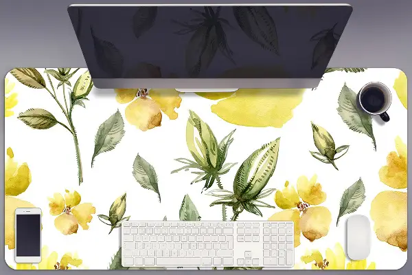 Schreibtisch Unterlegmatte Gelbe Blumen