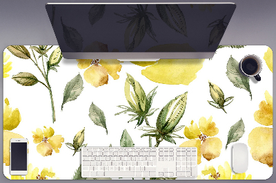 Schreibtisch Unterlegmatte Gelbe Blumen